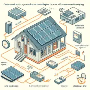 schéma illustrant le fonctionnement d'une installation photovoltaïque en autoconsommation
